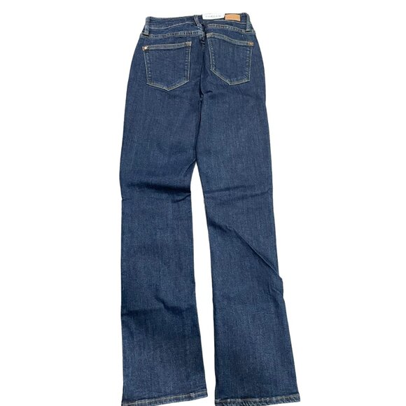 Judy Blue Dark Denim Brown Stitching FIve Pockets Mid Rise Slim Bootcut - Picture 2 of 6